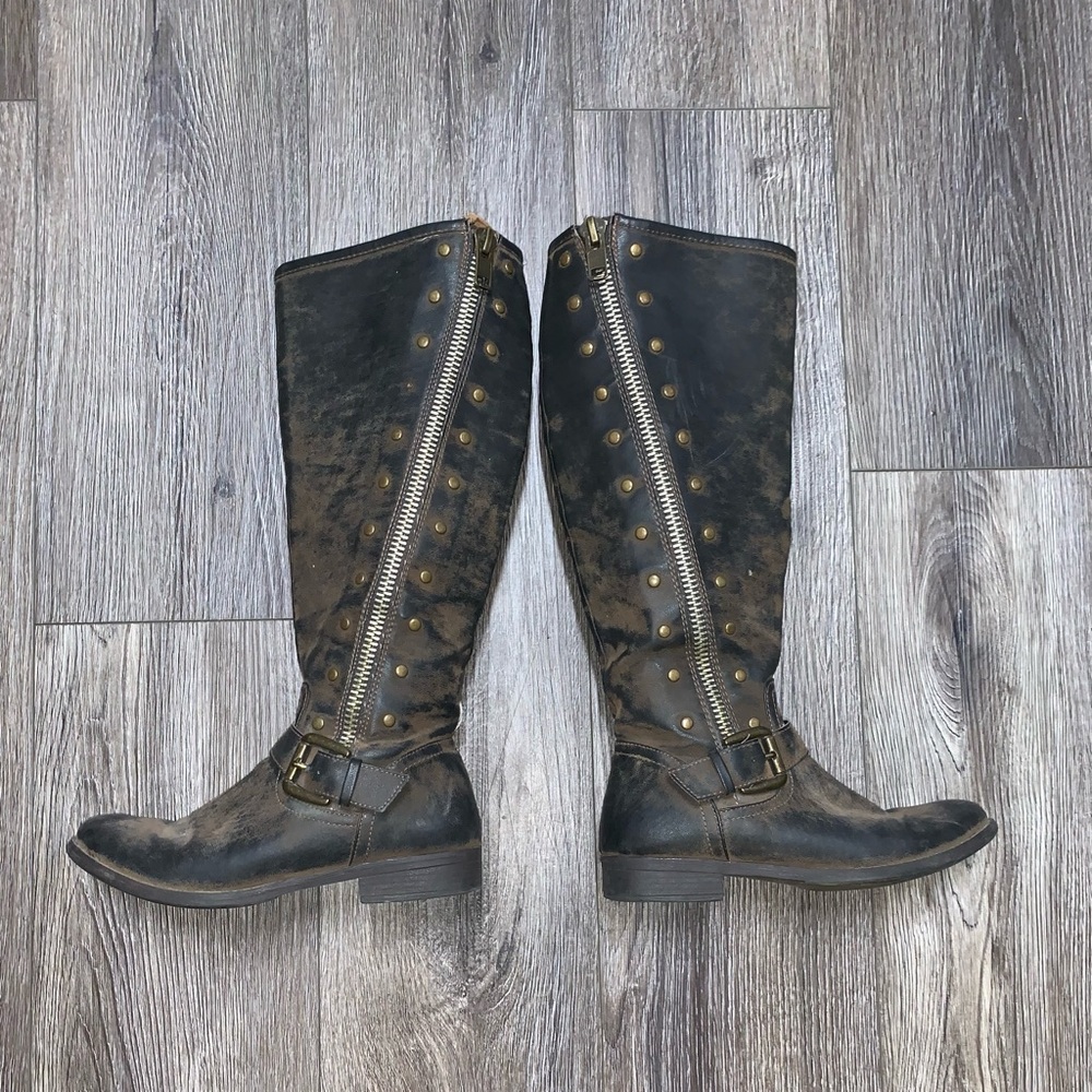 NICOLE distressed boots w/ side zip
